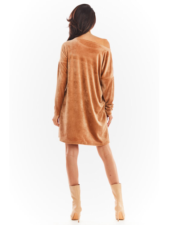 Awama Awama Vestito di maglia A370 Beige Basic Fit