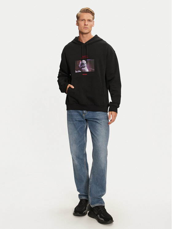 HUGO Hugo Felpa Diskellington 50537985 Nero Regular Fit