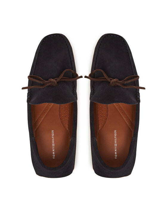 Tommy Hilfiger Tommy Hilfiger Mokasyny Hilfiger Folded Suede Driver FM0FM05385 Granatowy