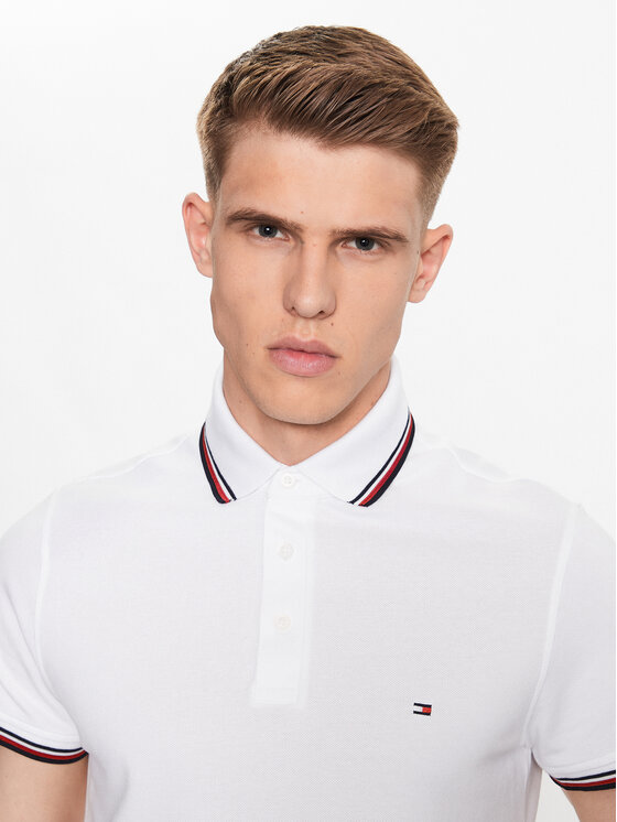 Tommy Hilfiger Tommy Hilfiger Pólóing 1985 MW0MW30750 Fehér Slim Fit