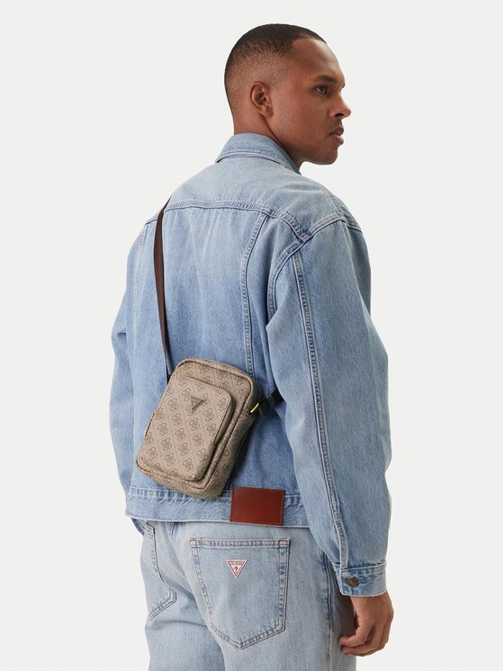 Guess Guess Мъжка чантичка Vezzola Smart HMEVZL P3163 Бежов