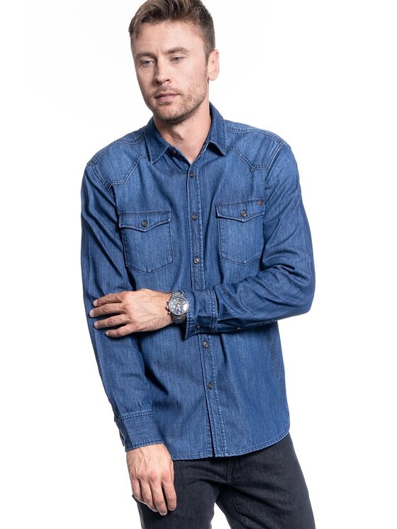 Mustang Mustang Camicia CALVIN Blu Regular Fit