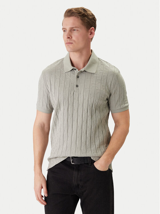 Calvin Klein Tricou polo LV04LE203G Bej Regular Fit