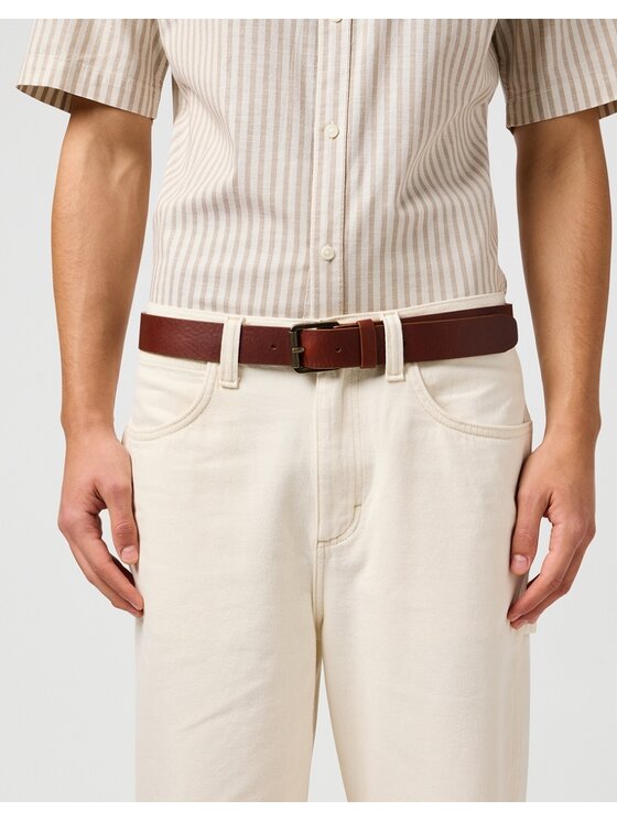Wrangler Wrangler Pasek ROLLER BUCKLE BELT Brązowy