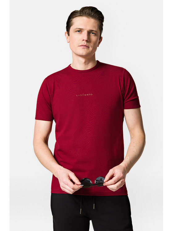 Lancerto Lancerto T-Shirt Steph TS073123000008 Bordowy Regular Fit