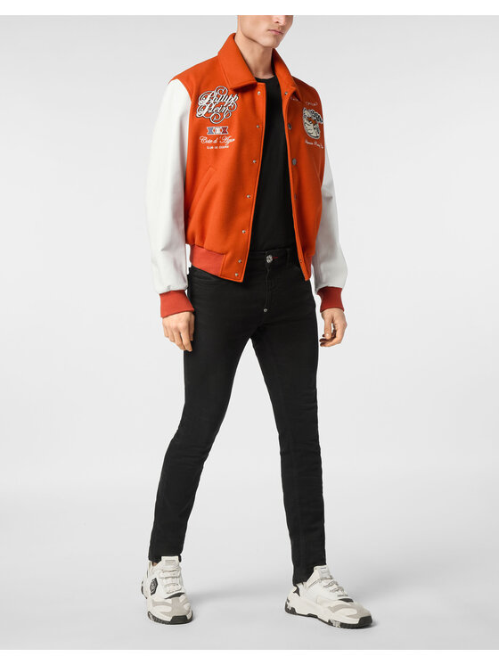PHILIPP PLEIN PHILIPP PLEIN Kurtka bomber 24317 Pomarańczowy Regular Fit