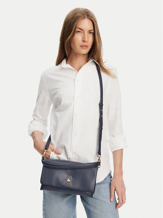 Tommy Hilfiger Geantă Th Modern Conv Crossover AW0AW17465 Bleumarin