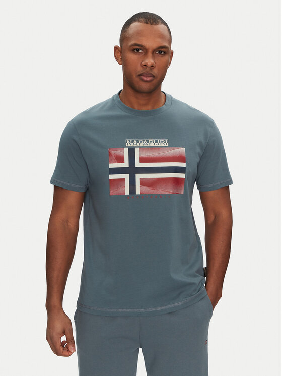 Napapijri Napapijri T-Shirt S-Lari NP0A4IE5G1Y1 Niebieski Regular Fit
