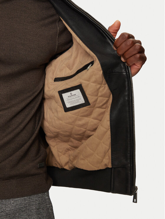 Milestone Milestone Шкіряна куртка MS Tom 43104121070 Чорний Regular Fit