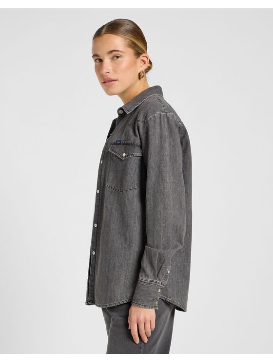 Lee Lee Koszula REGULAR WESTERN SHIRT Szary Regular Fit