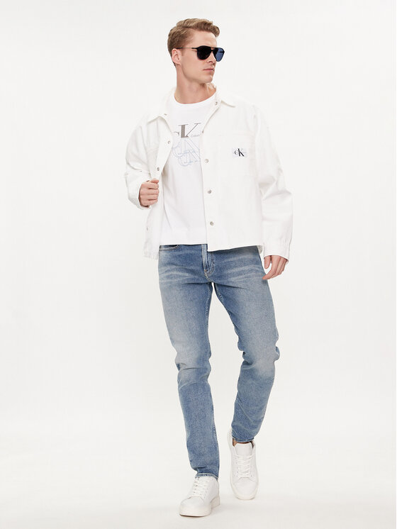 Calvin Klein Jeans Calvin Klein Jeans Τζιν πουκάμισο J30J324869 Λευκό Relaxed Fit