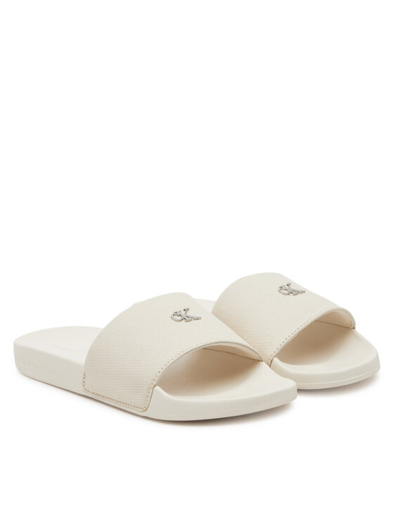 Calvin Klein Jeans Calvin Klein Jeans Šlepetės Slide Monogram Hardware YW0YW01713 Écru