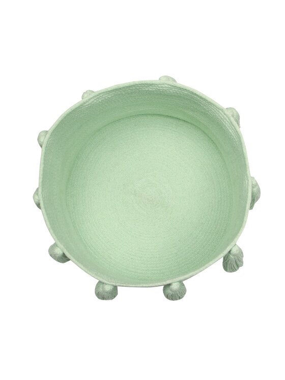 Lorena Canals Lorena Canals Przechowywanie Kosz Basket Tassels Soft Mint Zielony