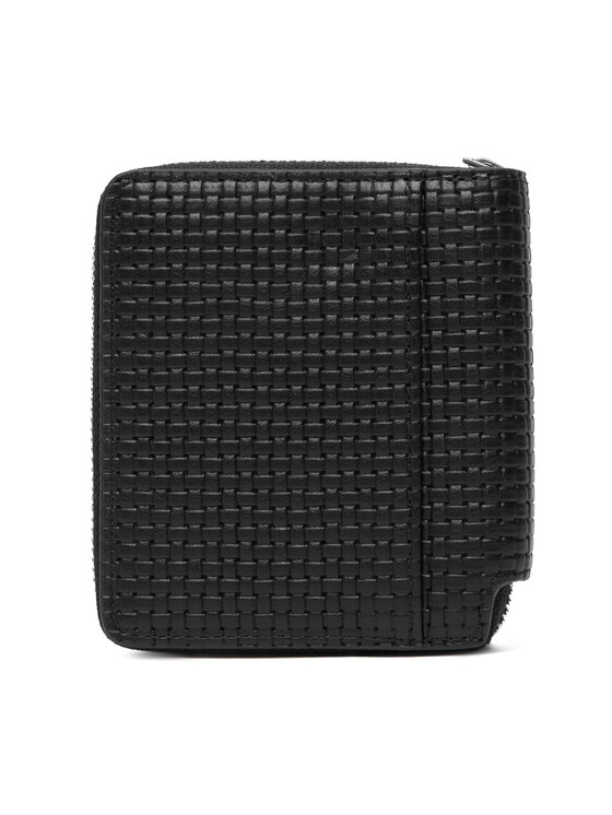 Calvin Klein Calvin Klein Portfel Embossed Woven Zip Billfold LV04D1112G Czarny