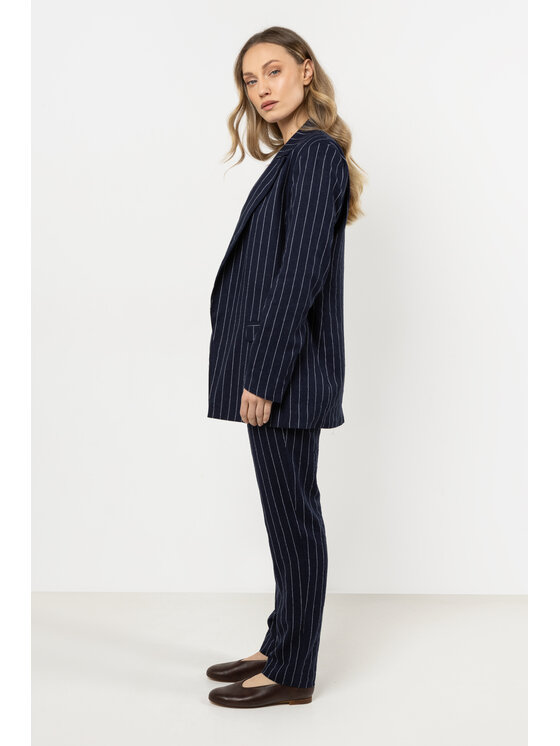 Awama Awama Marynarka A728 Granatowy Basic Fit