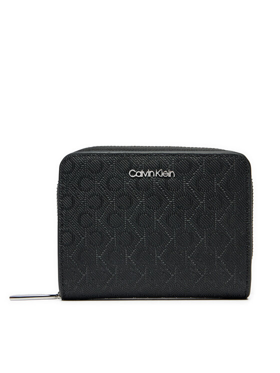 Calvin Klein Calvin Klein Mali ženski novčanik Ck Must Medium Zip Around_Mono K60K612825 Crna