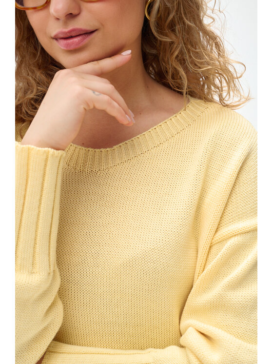 blue shadow blue shadow Sweter Bocq Żółty Regular Fit