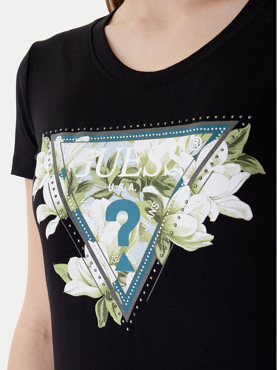 Guess Guess Póló W6RI35 J1314 Fekete Slim Fit