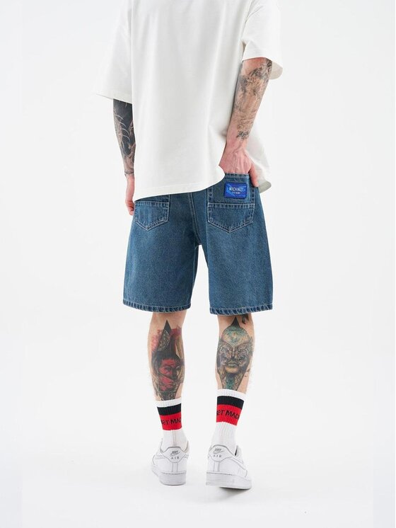 MyStars MyStars Szorty jeansowe Krótkie Spodenki Jeansowe Męskie Ciemne Niebieskie MyStars Blue Basic 34 Niebieski Loose Fit