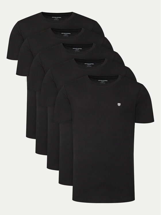 Férfi 5db-os póló szett Jack&Jones, Méret: XXL, Fekete, Brody 12190468