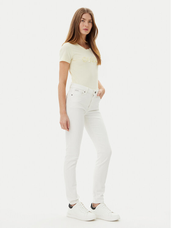 Guess Jeans Guess Jeans Jeansy W5GA92 D5O01 Beżowy Skinny Fit