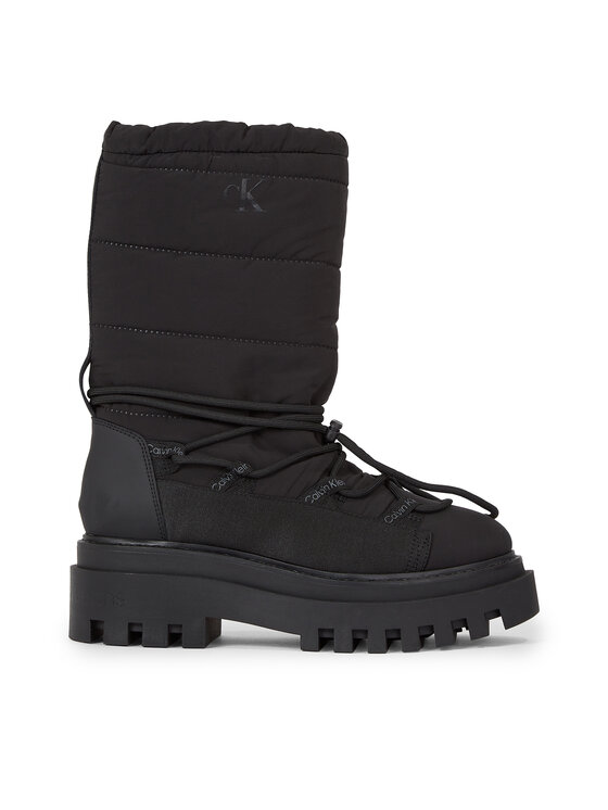 calvin klein jeans bottes de neige flatform snow boot nylon wn yw0yw01146 noir