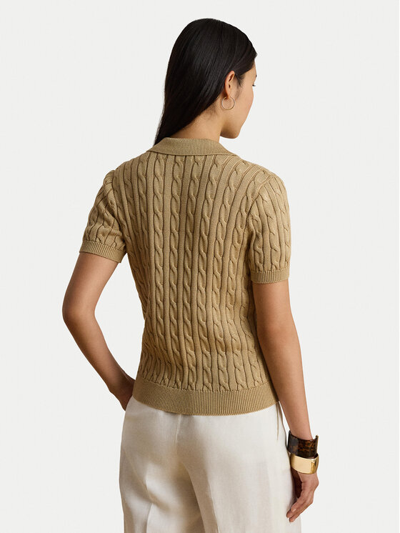 LAUREN RALPH LAUREN LAUREN RALPH LAUREN Тениска с яка и копчета 200P14041006 Бежов Regular Fit