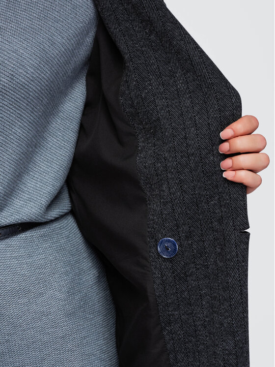Ombre Ombre Kabát pro přechodné období OW-CT-E0019 Šedá Oversize