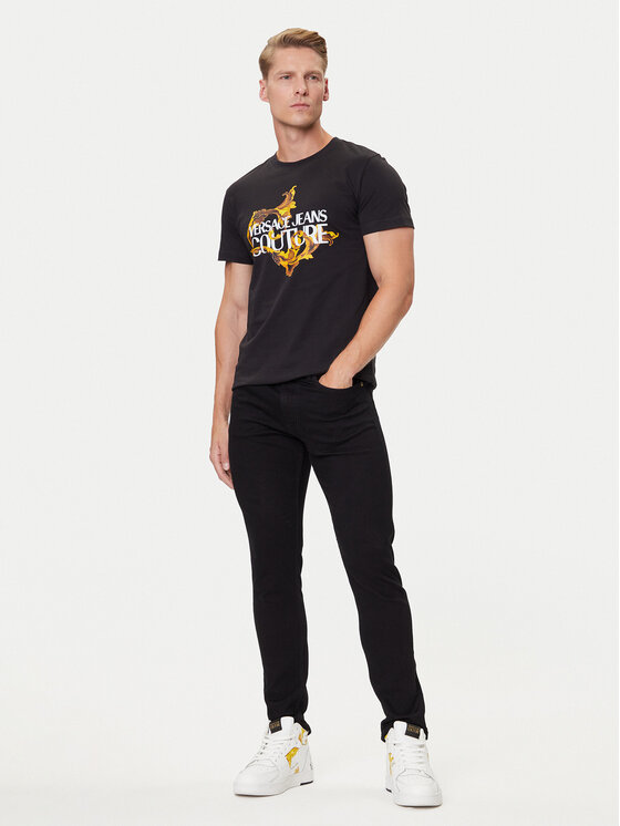 Versace Jeans Couture Versace Jeans Couture T-Shirt 79GAHE02 CJ00E Czarny Regular Fit