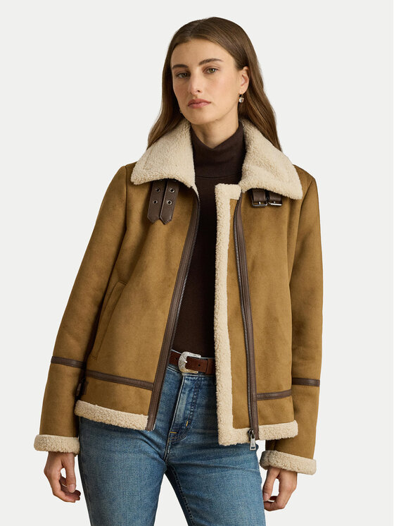 LAUREN RALPH LAUREN LAUREN RALPH LAUREN Ādas imitācijas jaka 297P04122002 Brūns Regular Fit