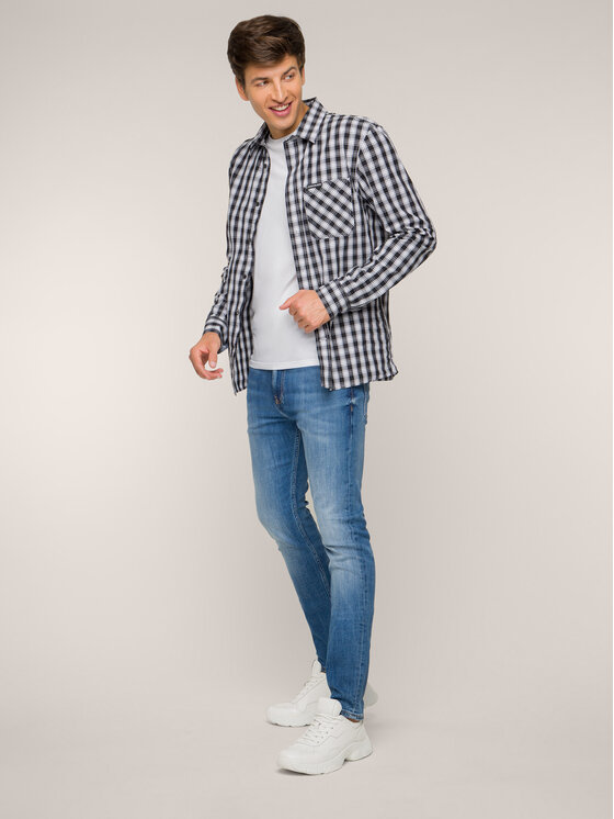 Calvin Klein Jeans Marškiniai Peached Check Poplin J30J313125 Juoda Regular  Fit • Modivo.lt