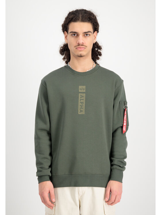 Alpha Industries Alpha Industries Bluza Alpha Reflective Print Sweatshirt Zielony Regular Fit