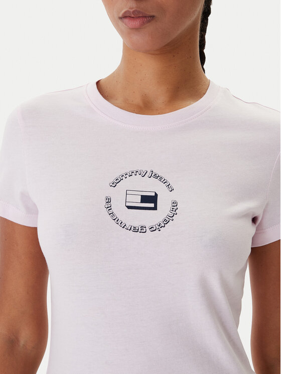 Tommy Jeans Tommy Jeans T-shirt DW0DW22273 Ružičasta Slim Fit