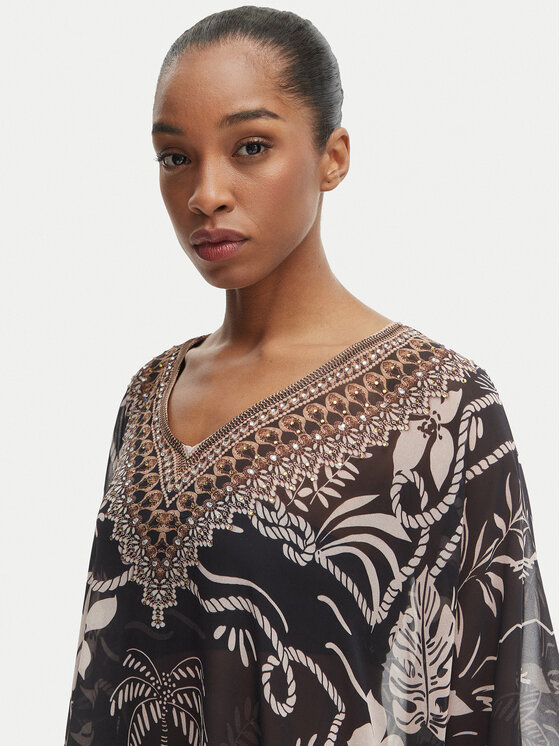 Iconique Iconique Poncho Fuego IC26-123 Nero Relaxed Fit