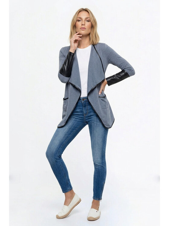 FIGL FIGL Sieťovaná vesta M1361 Sivá Regular Fit