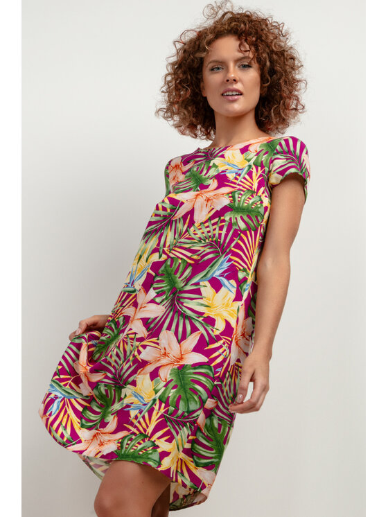Tessita Tessita Sukienka letnia SUKIENKA_T409_5_M Fioletowy Relaxed Fit