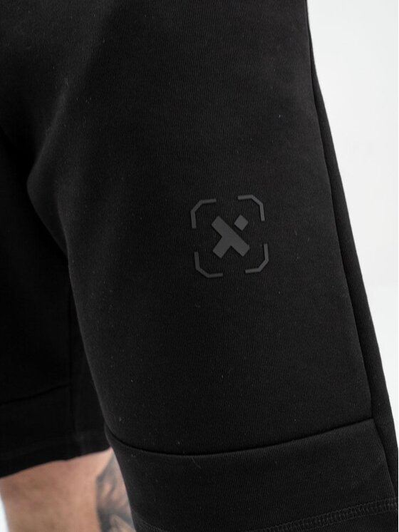Point X Point X Szorty materiałowe Krótkie Spodenki Dresowe Męskie Czarne Point X Tech X fLeece M Czarny Regular Fit