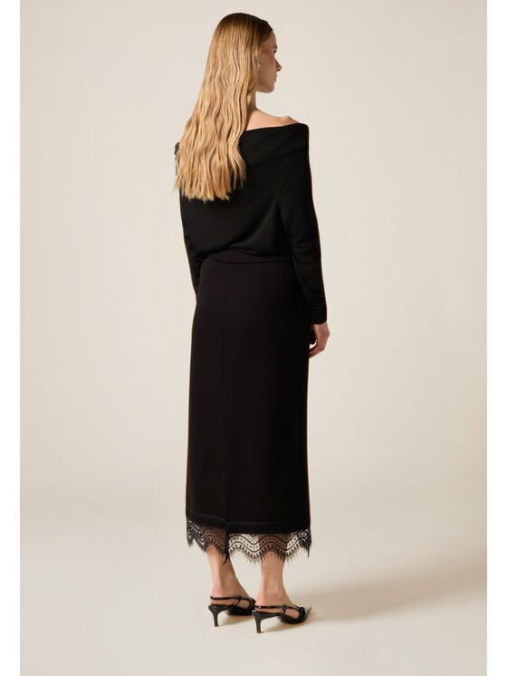 Oltre Oltre Gonna midi 1019R001576N033 Nero Regular Fit