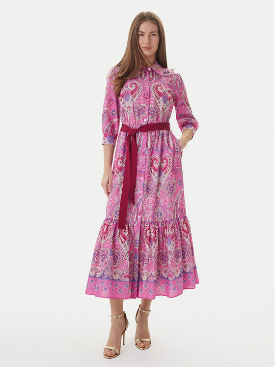 Luisa Spagnoli Luisa Spagnoli Srajčna obleka Pampa 543211 Roza Regular Fit