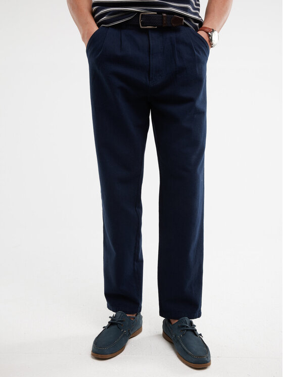 BIG STAR BIG STAR Spodnie materiałowe PATRIK_403_350 Granatowy Loose Fit