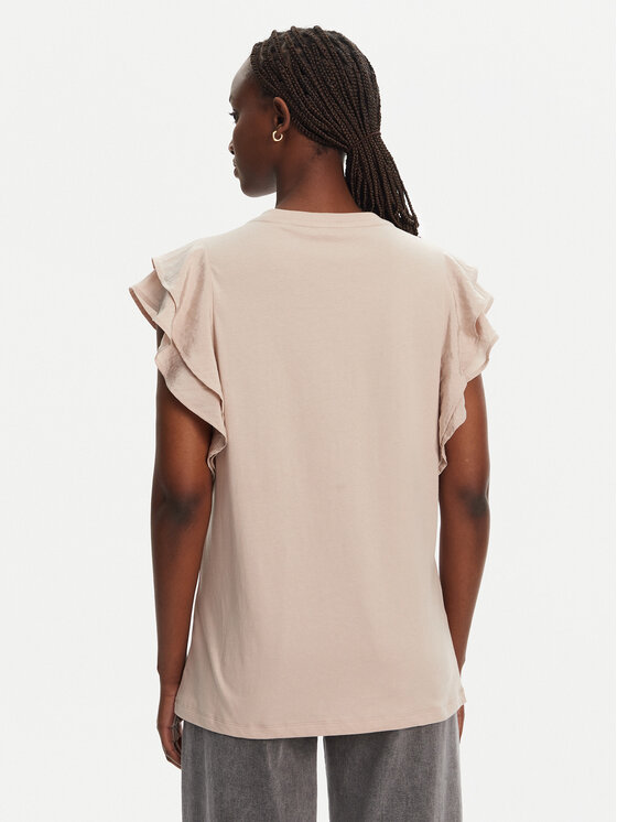 Liu Jo Sport Liu Jo Sport T-särk TA5178 J5904 Beež Regular Fit