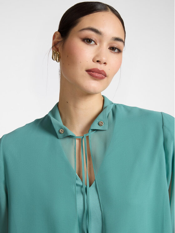 Elena Mirò Elena Mirò Camicia 5022Z000027N0B5 Turchese A-Line Fit