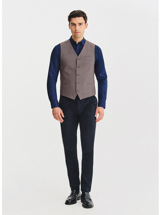 Pako Lorente Pako Lorente Kamizelka garniturowa P25WF-8X-003 Brązowy Slim Fit