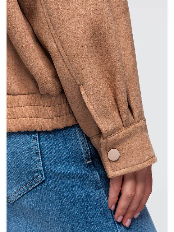 Ombre Ombre Kurtka przejściowa OW-JANP-0147 Beżowy Relaxed Fit