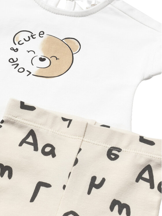 Mayoral Mayoral Komplet t-shirt i legginsy 1762 Beżowy Regular Fit
