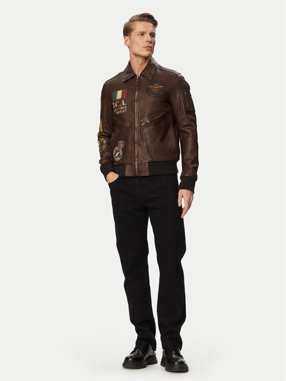 Aeronautica Militare Aeronautica Militare Prijelazna jakna 261PN5056U100839 Tamno smeđa Regular Fit
