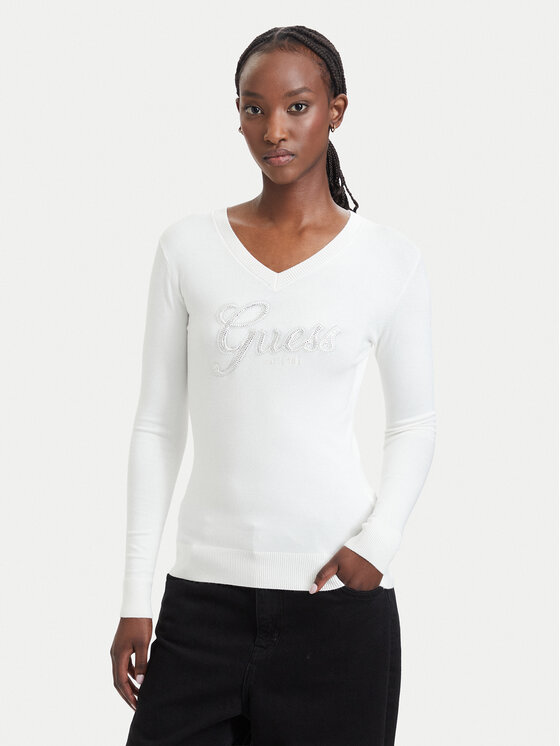 Guess Pulover W6YR29 Z0977 Crem Regular Fit