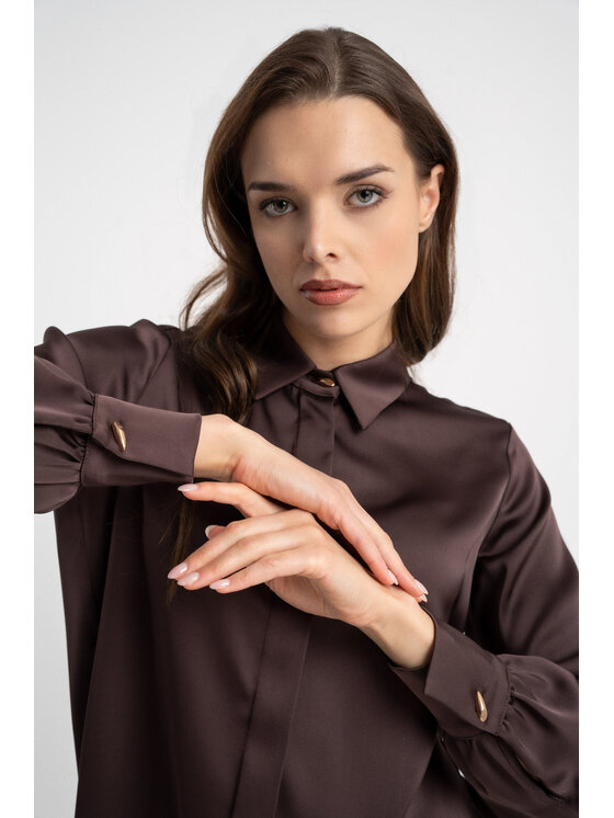 CLICK CLICK Πουκάμισο 10-6960 Καφέ Regular Fit