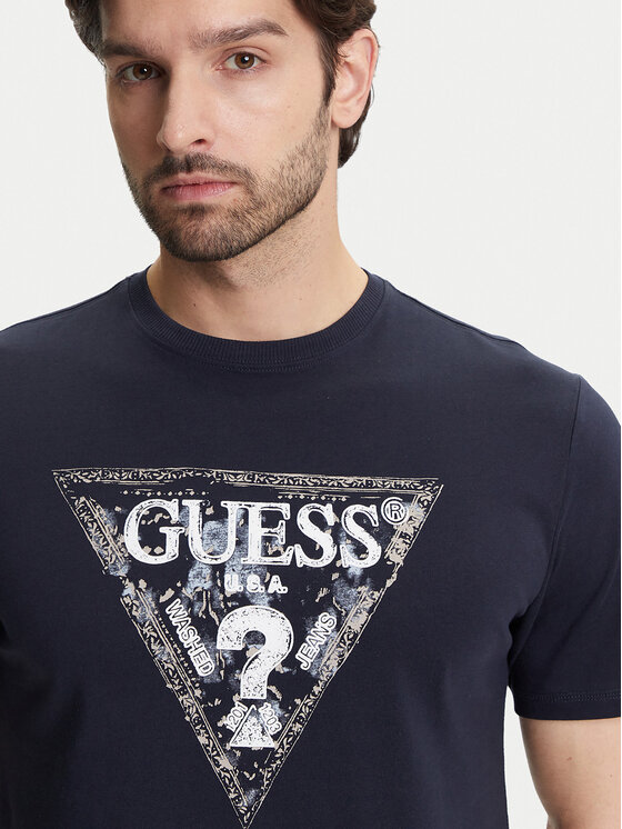 Guess Guess T-Shirt M5YI15 I3Z14 Granatowy Regular Fit