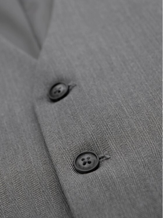 Ombre Ombre Kamizelka garniturowa OM-BLZV-0143 Szary Slim Fit